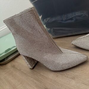 INC International Concepts sparkle Silver Heeled Boots